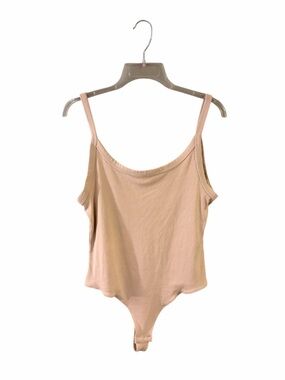 H&M ($35) Beige Cotton Blend Ribbed Bodysuit - PTP 19
